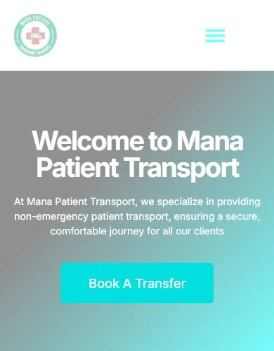 Manane Patient Transport Services responsive mobile website