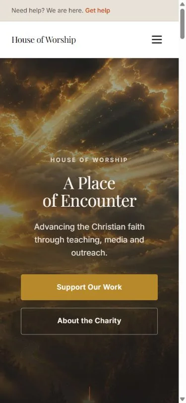 House of Worship actual responsive mobile website